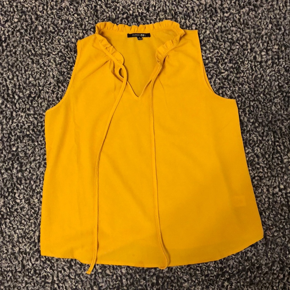 Mustard chiffon blouse tank